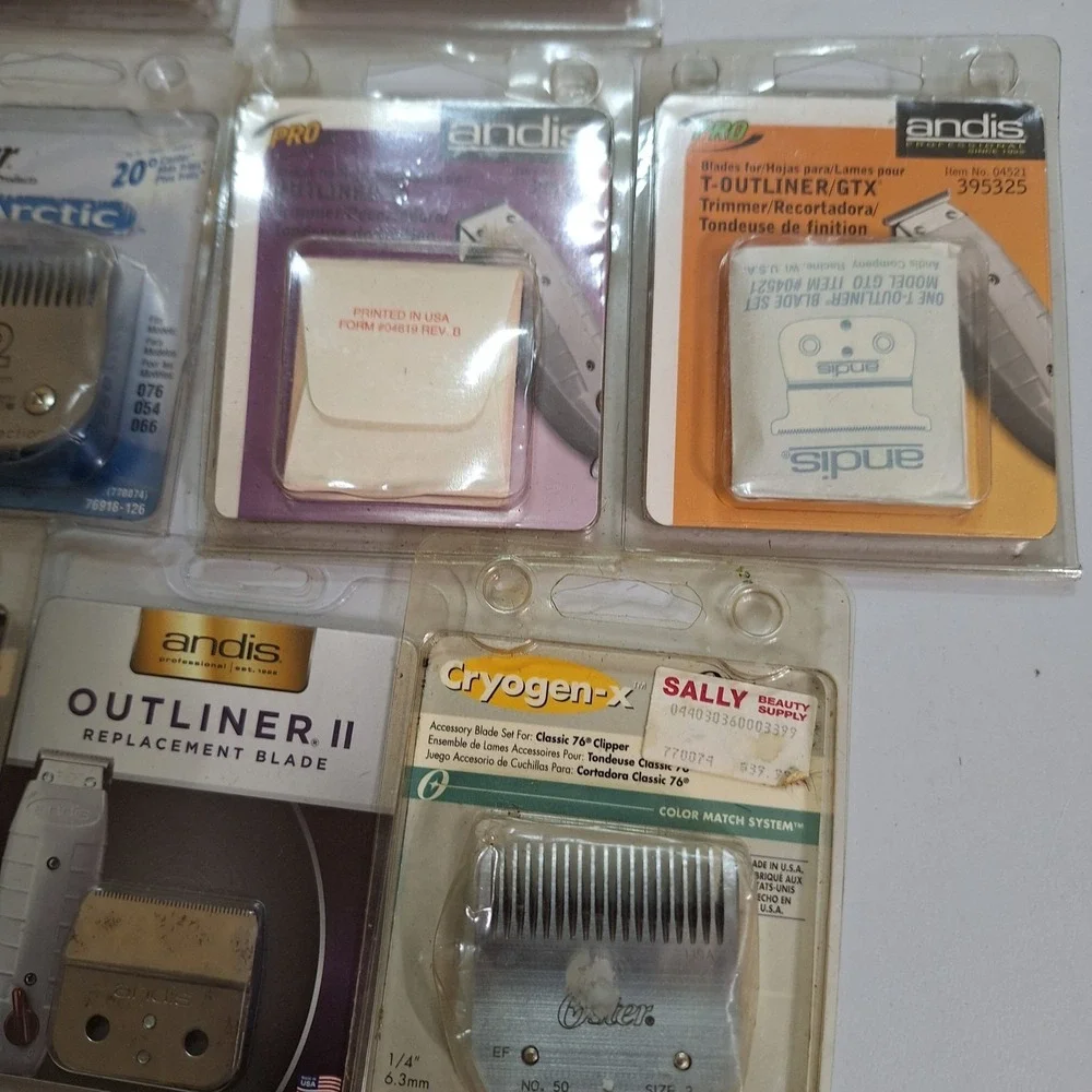 Lot‎ of 20 Andis Oster Wahl Clipper Blades T-Outliner GTX Mixed New Used
